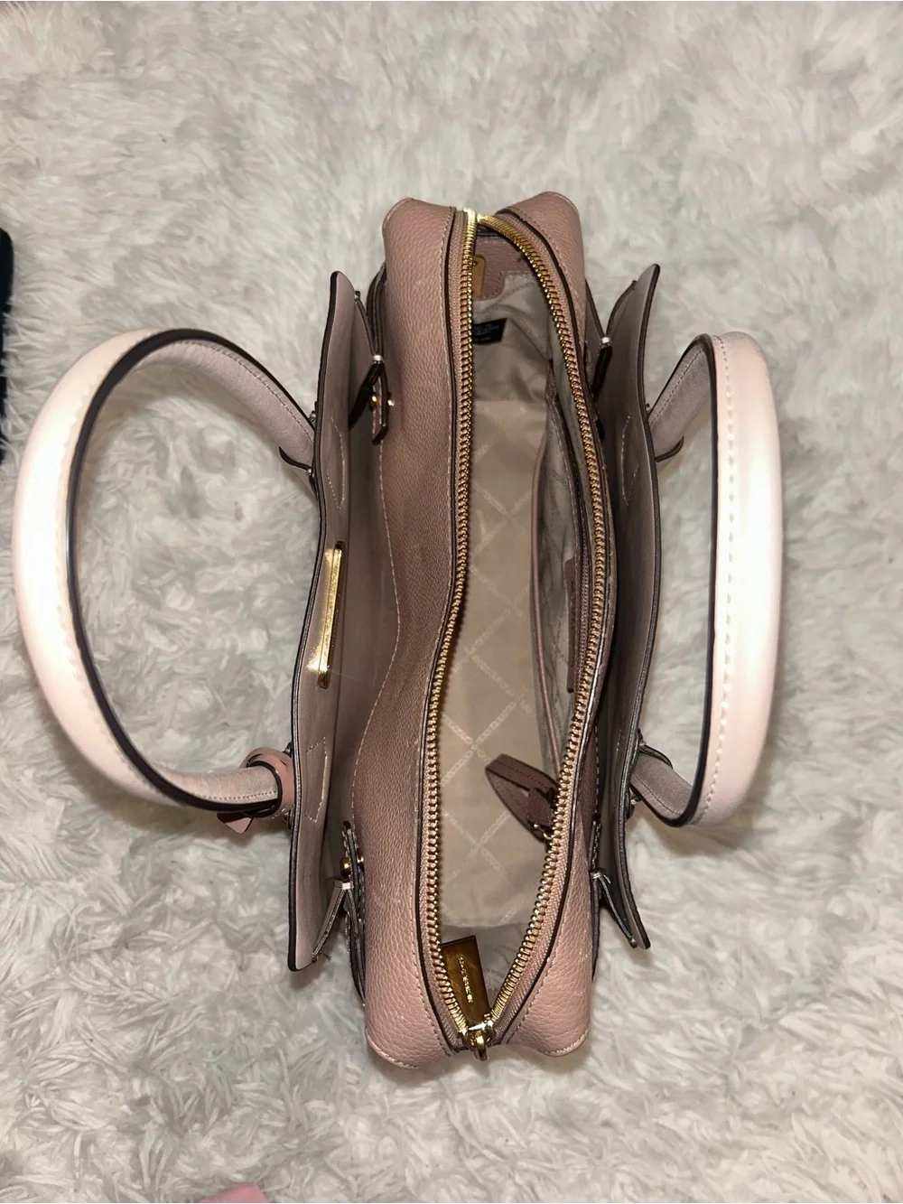 Michael Kors Mercer tote bag Pebble Leather Pink, White Beige Purse handbag